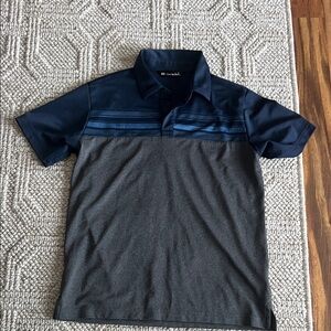 Travis Mathew Big boys Blue and Gray Polo Shirt size large. Euc